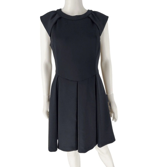 Ted Baker London Pleated Skater Dress with Mesh Panel Cap Sleeves - Picture 1 of 5